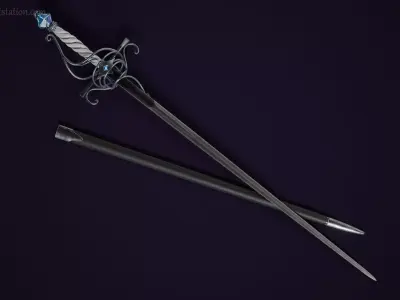 Azulae Rapier - Low Poly 3D model Low-poly 3D model