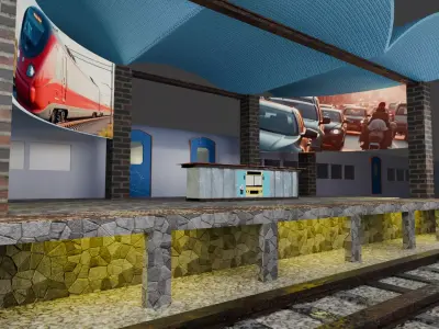 PI5 Virtual Studio - Train Station Free 3D model