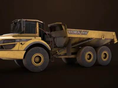 Generic Dirty Articulated Mining Truck 04 All PBR Textures Low-poly 3D model