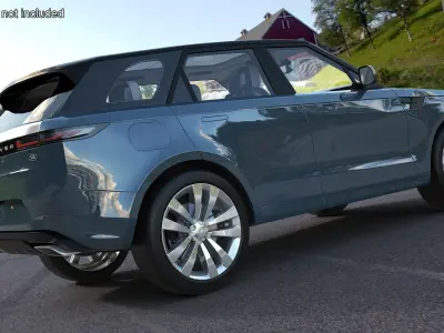Range Rover Sport SUV Blue Rigged 3D model