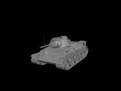 T-34-76 world war ii tank Low-poly 3D model