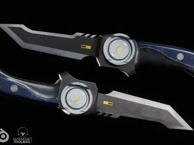 Task Force Valorant knife Low-poly 3D model