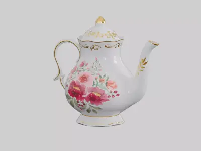 Vintage teapot Low-poly 3D model