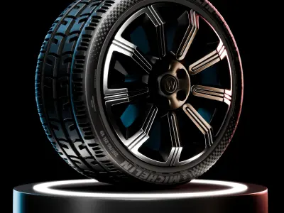 High-Detail Realistic Wheel Concept Design - 4K Textures Low-poly 3D model