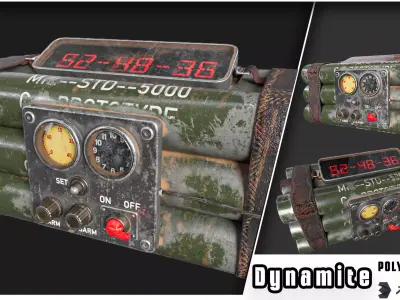 Dynamite 15 Low-poly 3D model