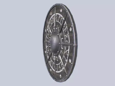 Viking shield Low-poly 3D model 5