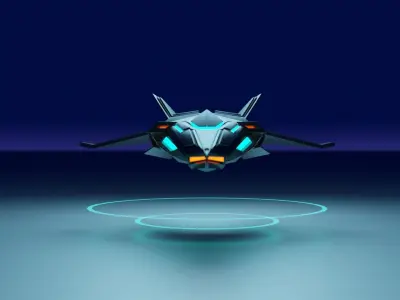 airfiter futuristic fighter jet 3D model