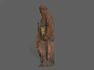 Old Man Statue Low-poly 3D model 7