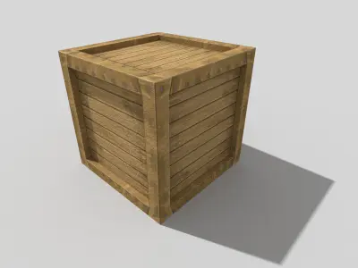 low poly wooden box Low-poly 3D model order