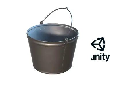  Bucket metal Free low-poly 3D model