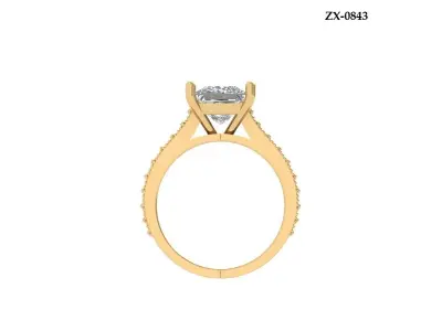 Princess Art Deco Ring 3D print model 10
