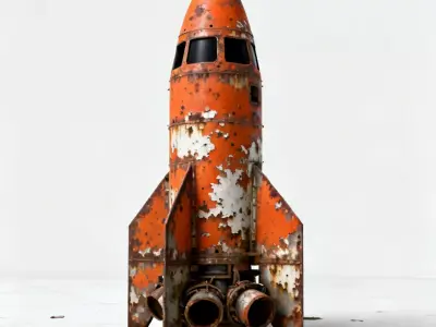 Realistic Rusty Rocket 3D Model Low-poly 3D model