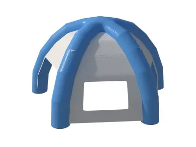 3D inflatable hemisphere tent with walls Low-poly 3D model