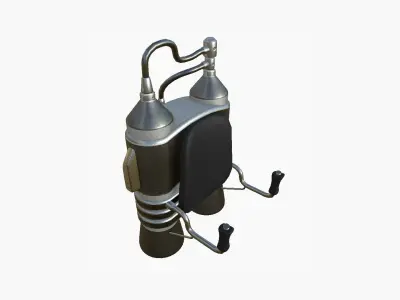 Jetpack E07 Steel - SciFi Character Design Low-poly 3D model