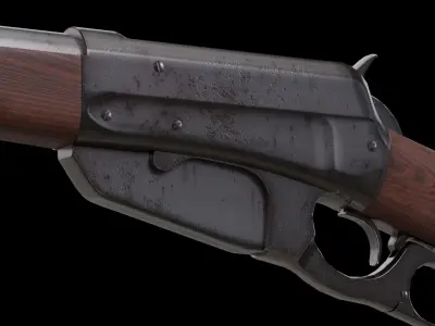 Winchester 1895 Lowpoly PBR Rifle Low-poly 3D model