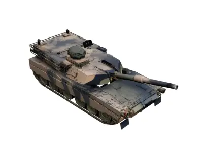 Leopard 2A7 Tank Low Poly Modern Main Battle Tank Low-poly 3D model