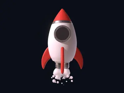3D ROCKET Low-poly 3D model