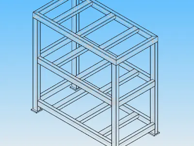Material Storage Rack 900 x 450 x 900 mm 3D model