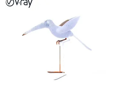 Vintage Bird Sculpture Model Pack Low-poly 3D model