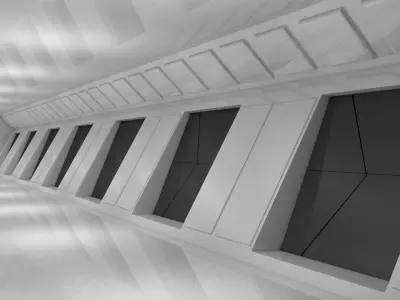 Sci Fi Tunnel Low-poly 3D model 13