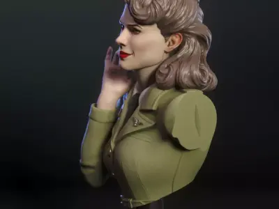 Peggy Carter from Captain America bust Free 3D print model