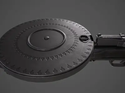 DP-28 machine gun  Low-poly 3D model