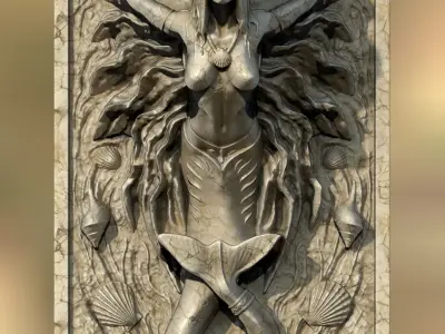 Mermaid Wall plinth 3D model