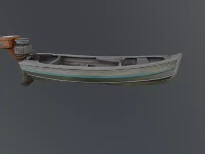 wooden boat 3D model