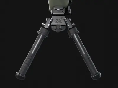 Atlas BT10 Bipod and Embedded Front Rail - Game Asset Low-poly 3D model