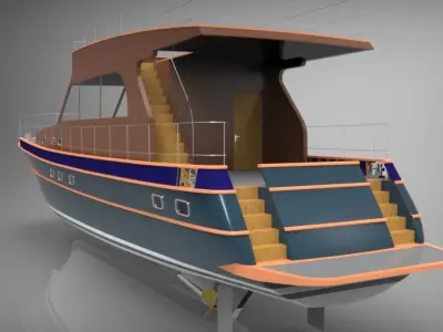 Wooden Yacht 3D model