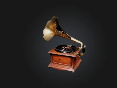 Vintage Gramophone Low-poly 3D model get