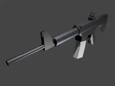 M4 rifle low poly Low-poly 3D model