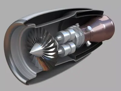 aircraft jet engine motor airplane vehicle plane air jumbo 3D model