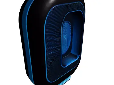 Futuristic Biometric Fingerprint Scanner 3D model