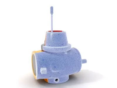 Yellow Navigation Buoy Model Pack with Light and Antenna Low-poly 3D model