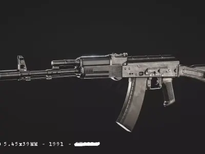 AK74M ak - rifle Free low-poly 3D model