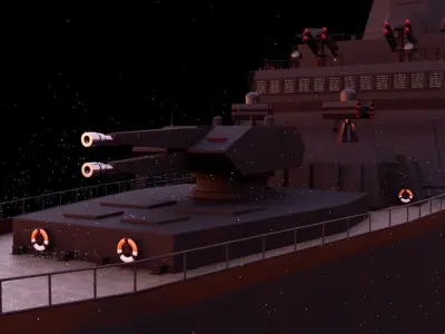 light cruiser  steampunk fantasy Low-poly 3D model