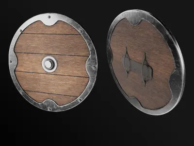 Medieval Shields Game Asset Low-poly 3D model