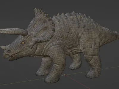 Dinosaur Triceratops 3D Model - Game-Ready and Versatile Low-poly 3D model