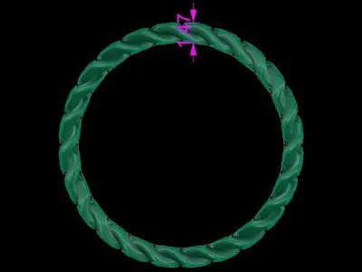 Cuban Link Band Ring SIZE 5 3D print model