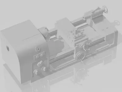 Industrial Lathe Machine 3D print model