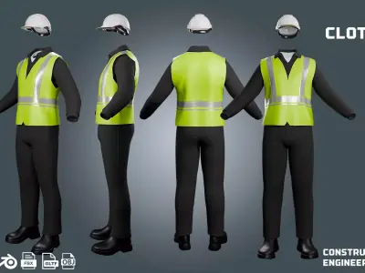 construction and engineer - clothyfic outfit  Low-poly 3D model