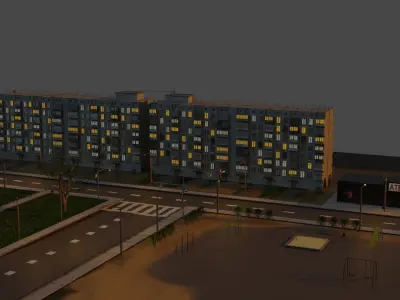 block of flat Free 3D model