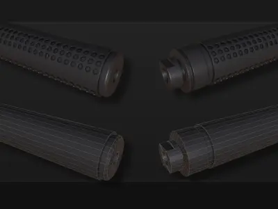 3D Kitbash Silencer Set- Volume 1 Low-poly 3D model
