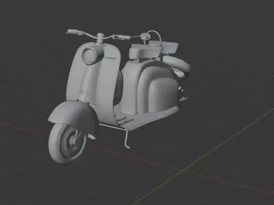 Old Rusty Scooter Low-poly 3D model