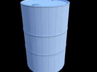 Flammable Liquid Barrel Low-poly 3D model