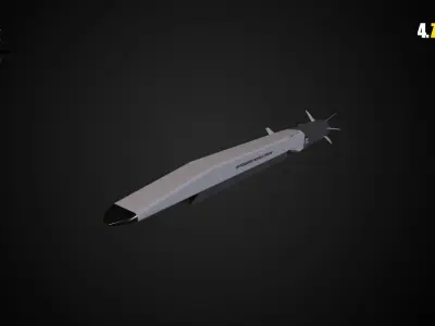 17 IN ONE BALLISTIC MISSILE LOW POLY Low-poly 3D model