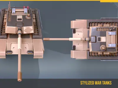 Stylized Tank Zulfiqar Low-poly 3D model