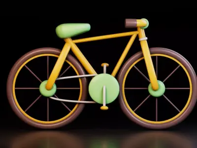 Stylized Bicycle Free low-poly 3D model