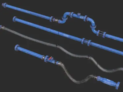 Modular Pipes - Industrial Collection 3D Model Pack